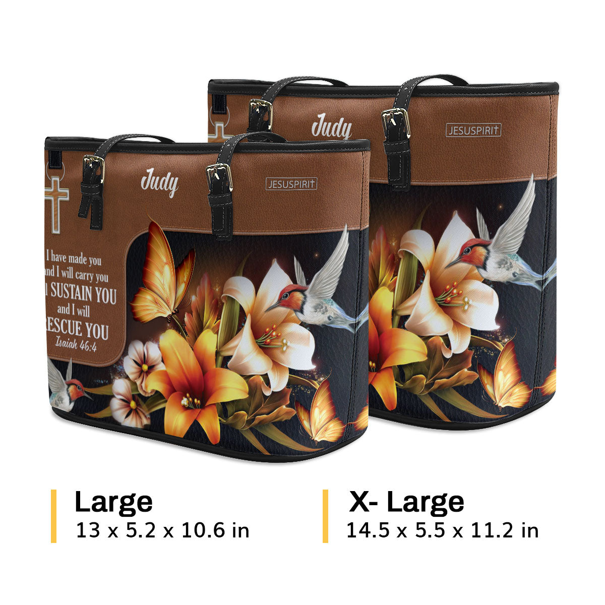 I Have Made You And I Will Carry You - Personalized Large Leather Tote Bag NUH294