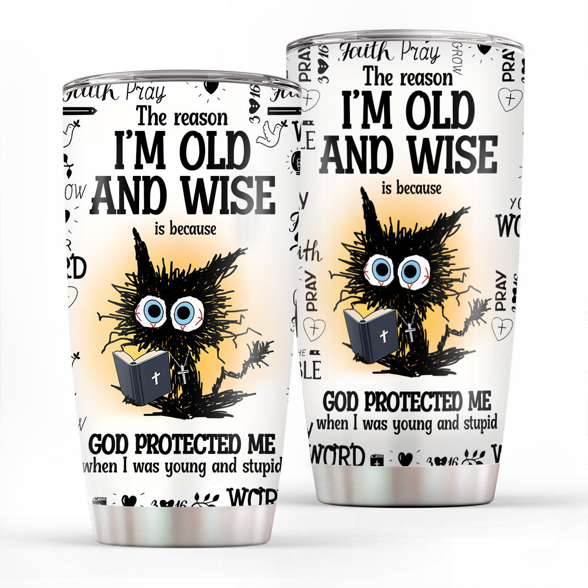 Jesuspirit | Christian Faith Gifts | Stainless Steel Tumbler | God protected me SSTNAHN1001B