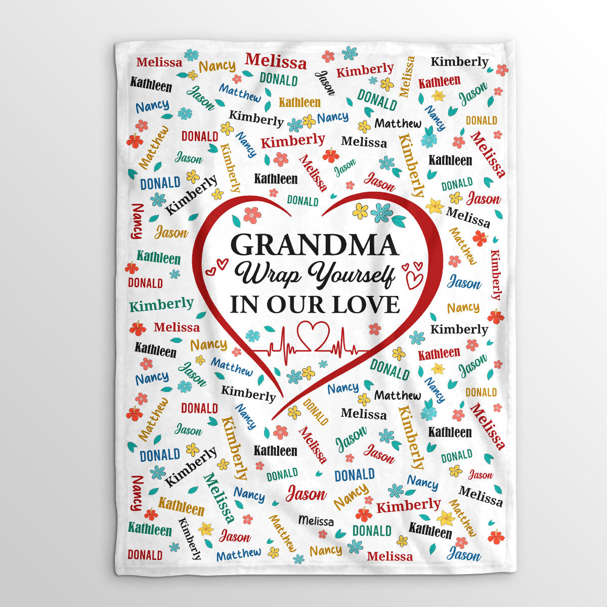 Grandma Wrap Yourself In Our Love | Personalized Fleece Blanket