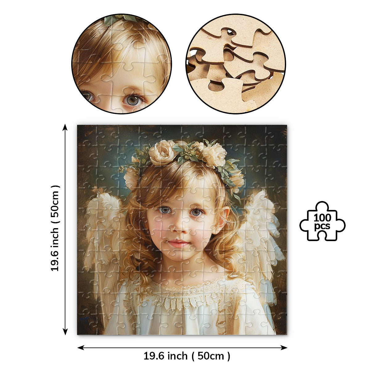 Girl Angel Puzzle | Square Jigsaw Puzzle JPM02