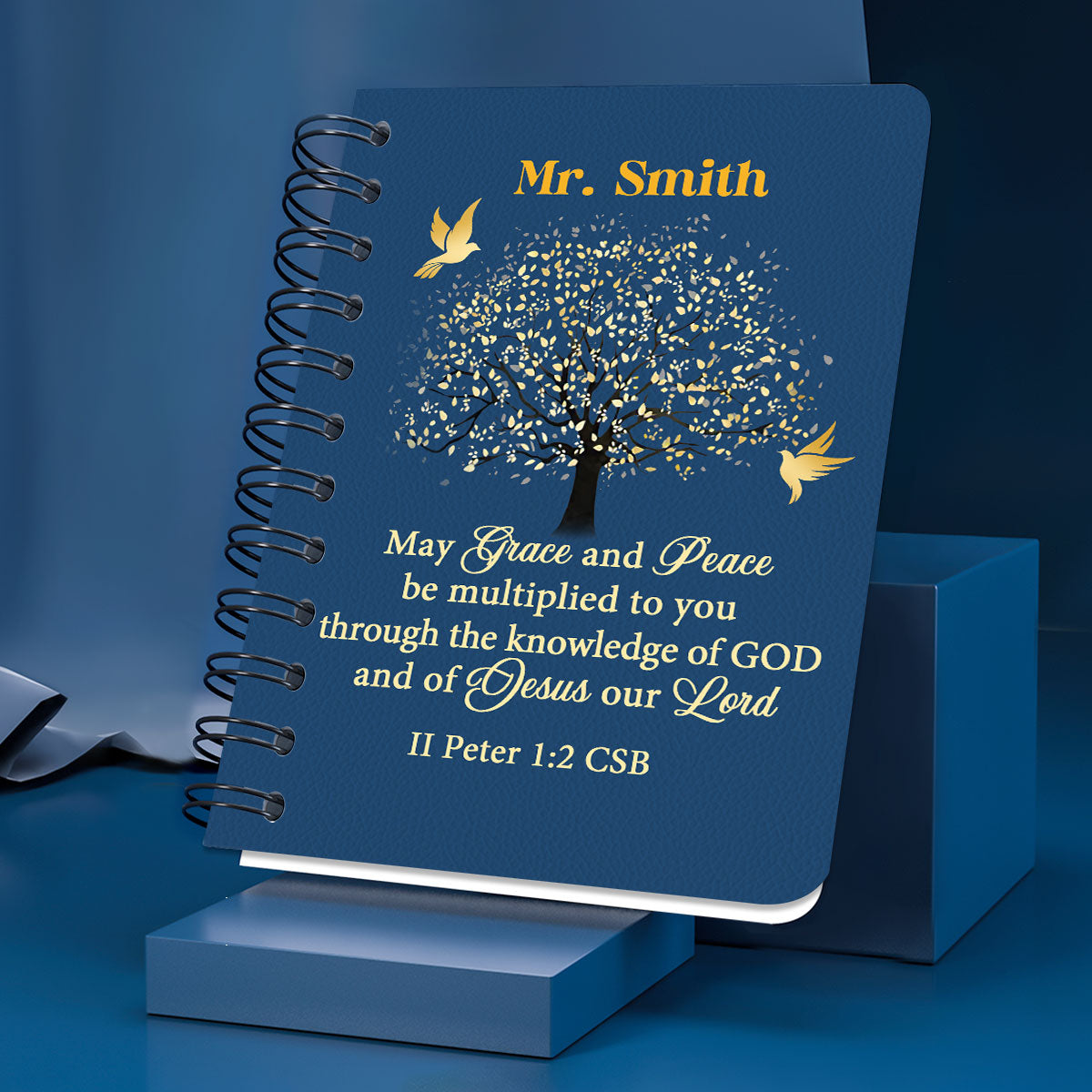 Jesuspirit | Religious Gift For Christian People | Grace And Peace | Personalized Spiral Journal SJNAM1003A