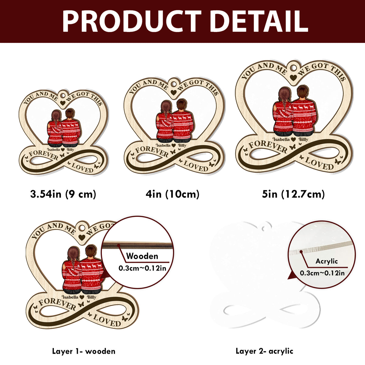 You And Me We Got This | Personalized Wood & Acrylic Ornament JSWAOPTN1683D
