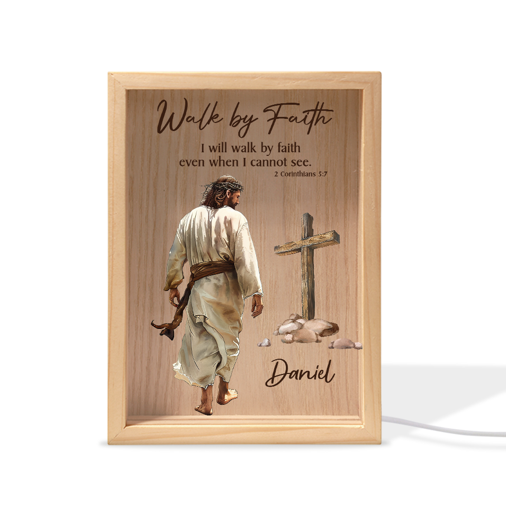 Jesuspirit Personalized Frame Light Box | Walk By Faith | 2 Corinthians 5:7 FLBHN01