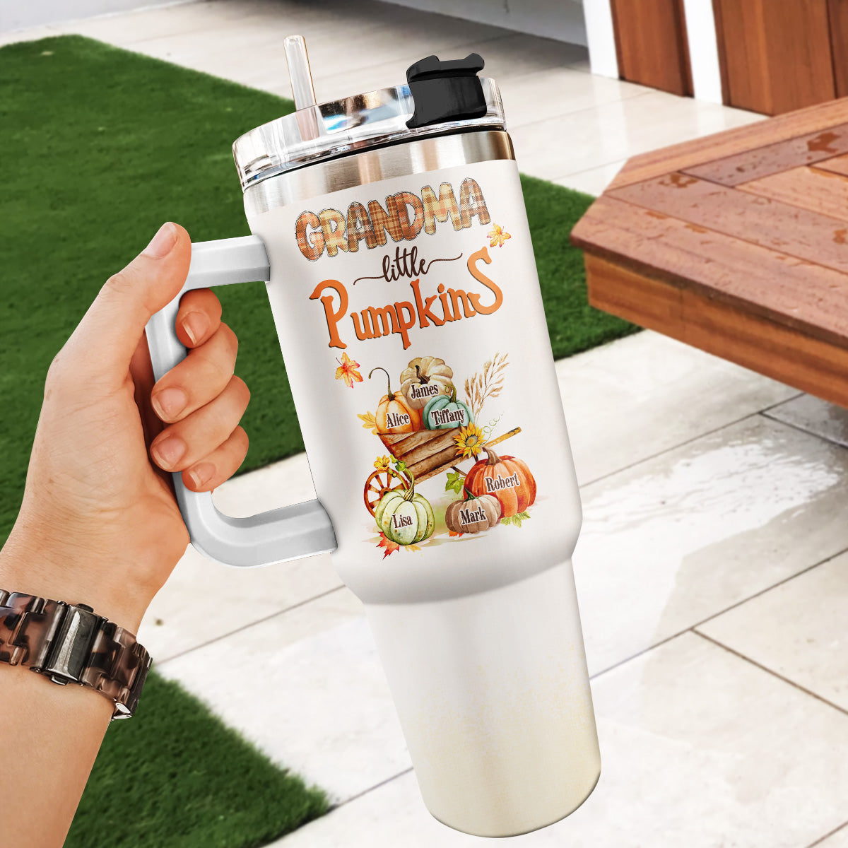 Grandma's Little Pumpkins | Personalized Stainless Steel Tumbler JSSSTPTN2587T