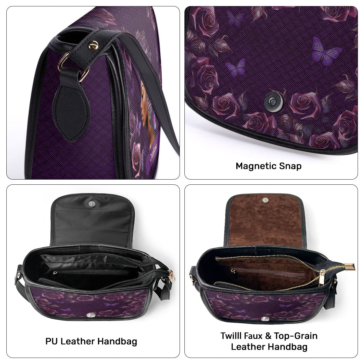 Africa Map - Personalized Leather Saddle Bag LHBM722