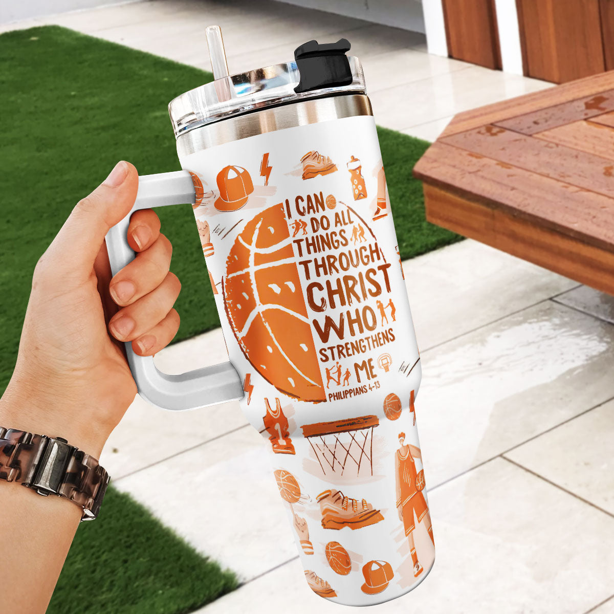 I Can Do All Things Through Christ | Personalized Stainless Steel Tumbler For Kids JSSSTM1049