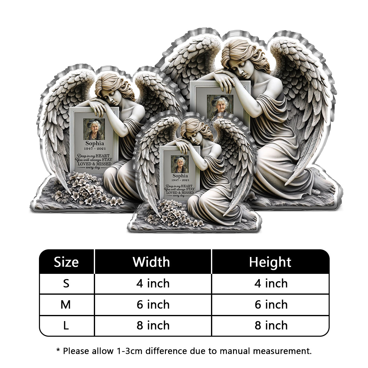 Deep In My Heart You Will Always Stay Loved And Missed Every Day | Personalized Custom Shaped Squared Acrylic Plaque JSAPPPT1663L