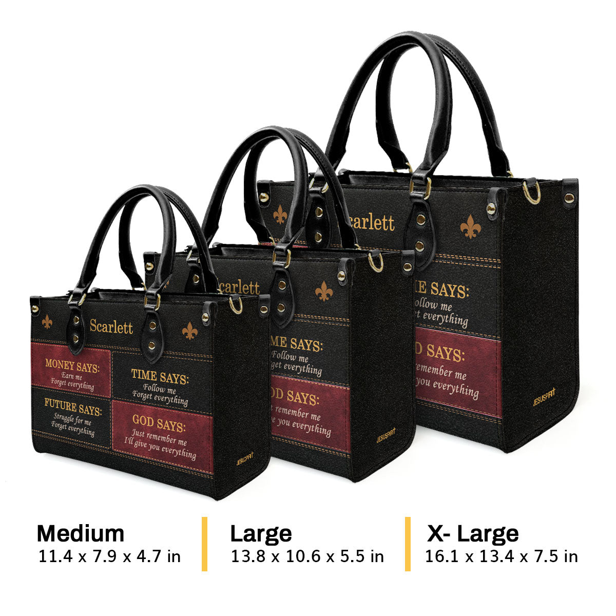 God Says | Personalized Leather Handbag JSLHBPT1404M