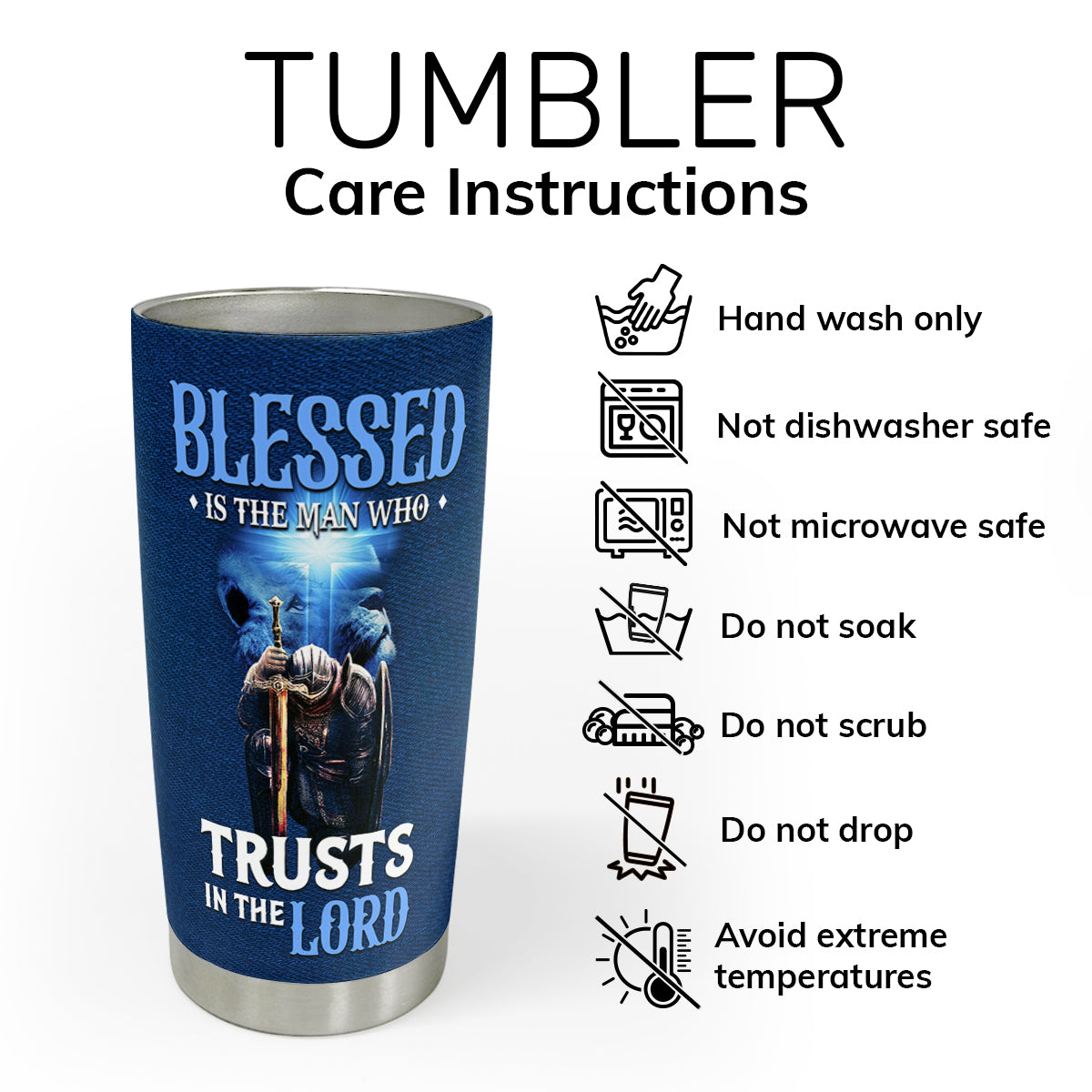 Blessed Is The Man Who Trusts In The Lord | Personalized Stainless Steel Tumbler