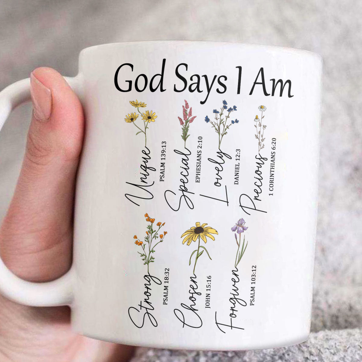 God Says I Am | Personalized White Ceramic Mug