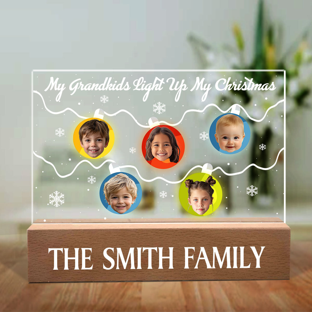 Custom Photo Light Up My Christmas | Personalized Acrylic Plaque Night Light JSAPNLPH1981D