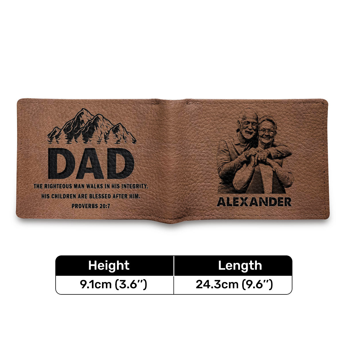 Dad Proverbs 20:7 | Personalized Folded Wallet For Men