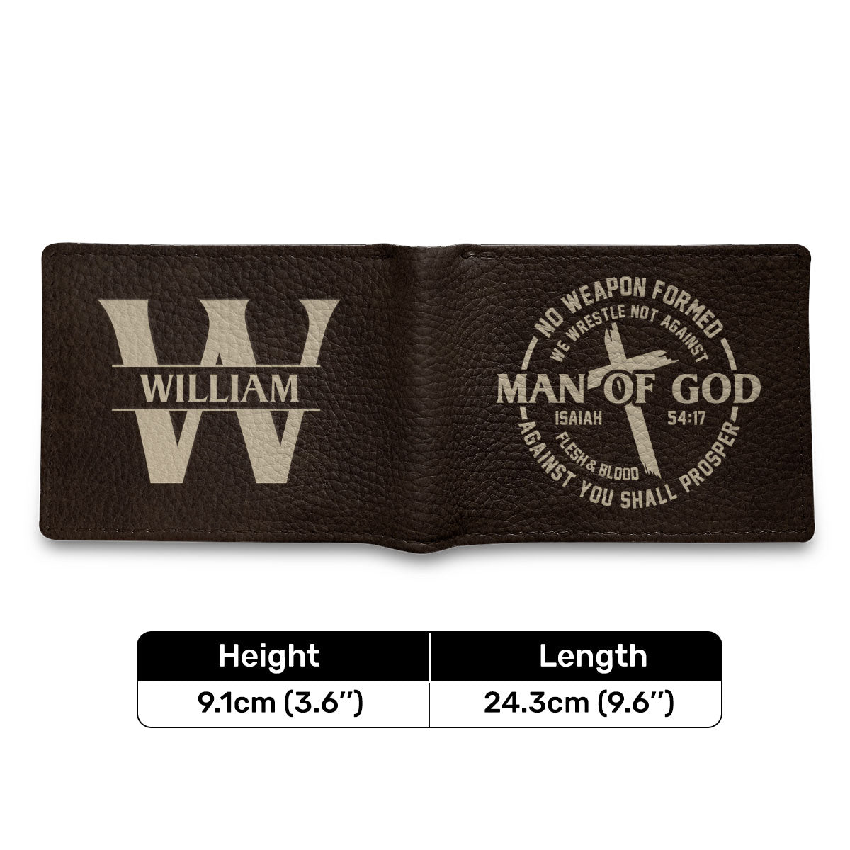 Man of God Isaiah 54:17 | Personalized Folded Wallet For Men