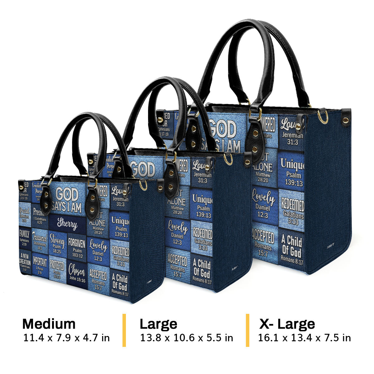 God Says I Am | Personalized Leather Handbag JSLHBPH1329TA