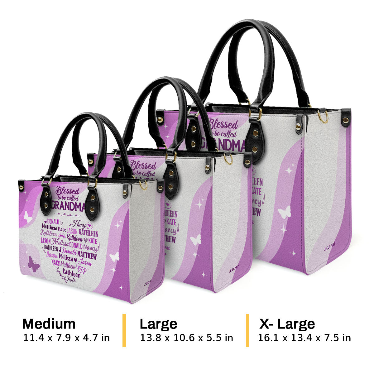 Blessed Grandma | Personalized Leather Handbag