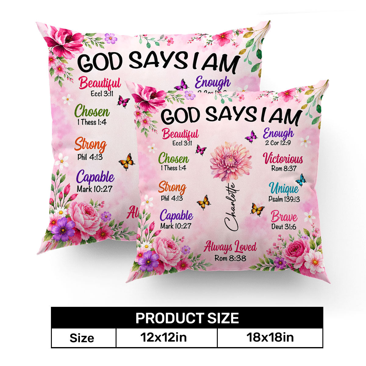 God Says I Am | Personalized Crystal Velvet Pillow