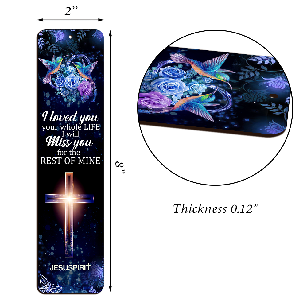Jesuspirit Personalized Wooden Bookmarks | I Loved You Your Whole Life | Cross And Roses BM46