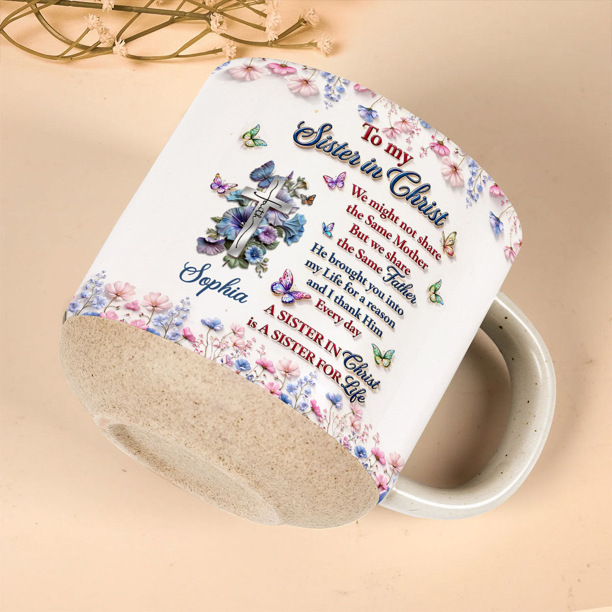 To My Sister In Christ | Personalized Pottery Mug