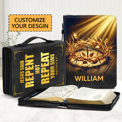 Jesus Said Repent Not Repeat Your Sins | Personalized Bible Cover JSBCHLH1415D