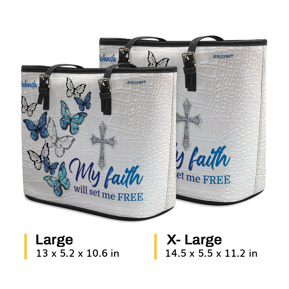 My Faith Will Set Me Free - Adorable Large Leather Tote Bag HHN421