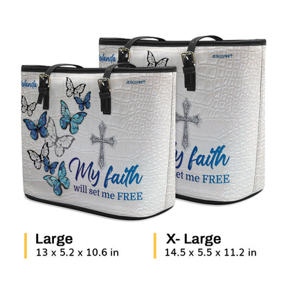 My Faith Will Set Me Free - Adorable Large Leather Tote Bag HHN421