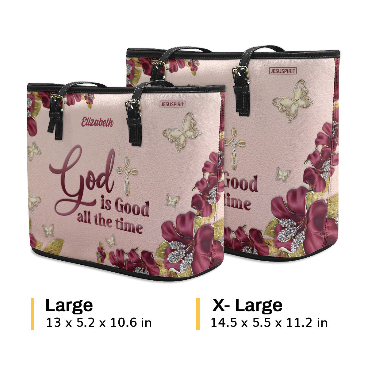 God Is Good All The Time - Pretty Large Leather Tote Bag HIHN272