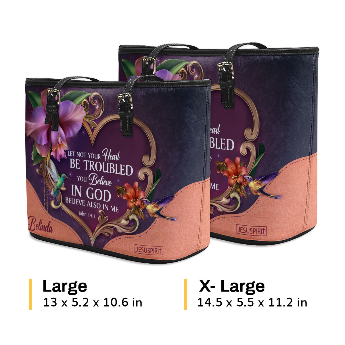 You Believe In God - Special Personalized Large Leather Tote Bag NUM393
