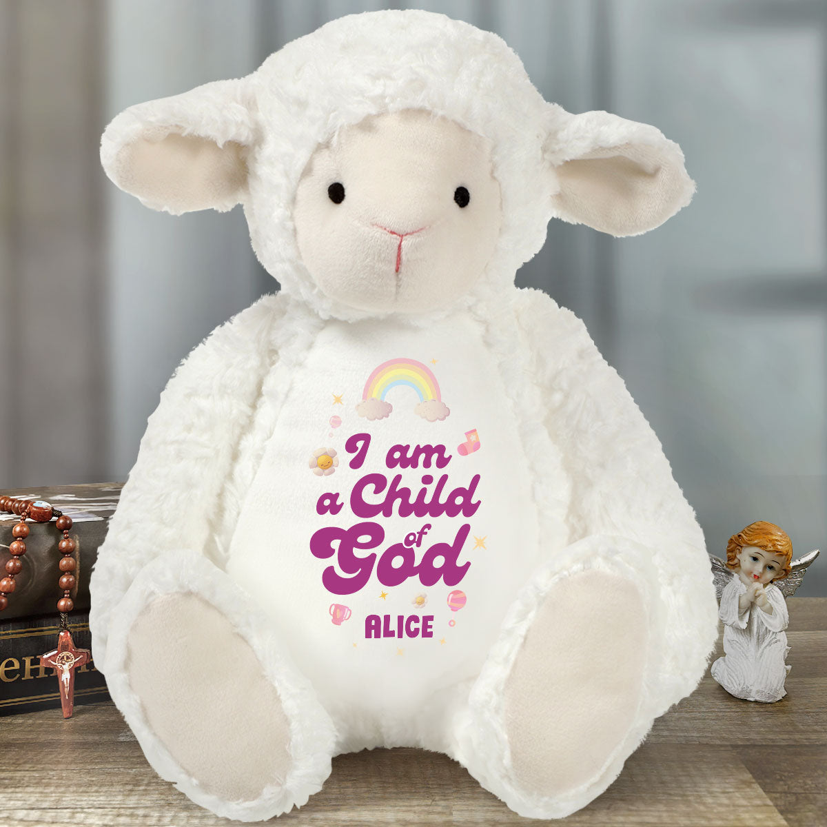 I Am A Child Of God | Personalized Stuffed Lamb