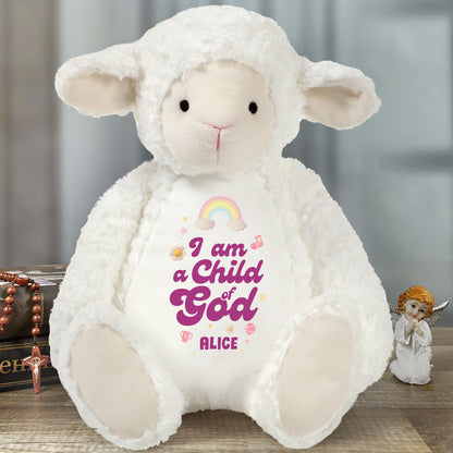 I Am A Child Of God | Personalized Stuffed Lamb
