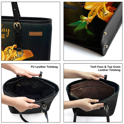 Lovely Personalized Large Leather Tote Bag - Today I Choose Love H15
