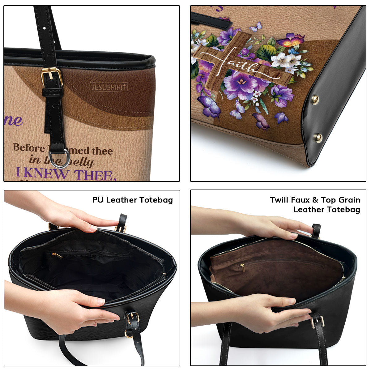 Special Personalized Large Leather Tote Bag - I Ordained Thee A Prophet Unto The Nations NUH487
