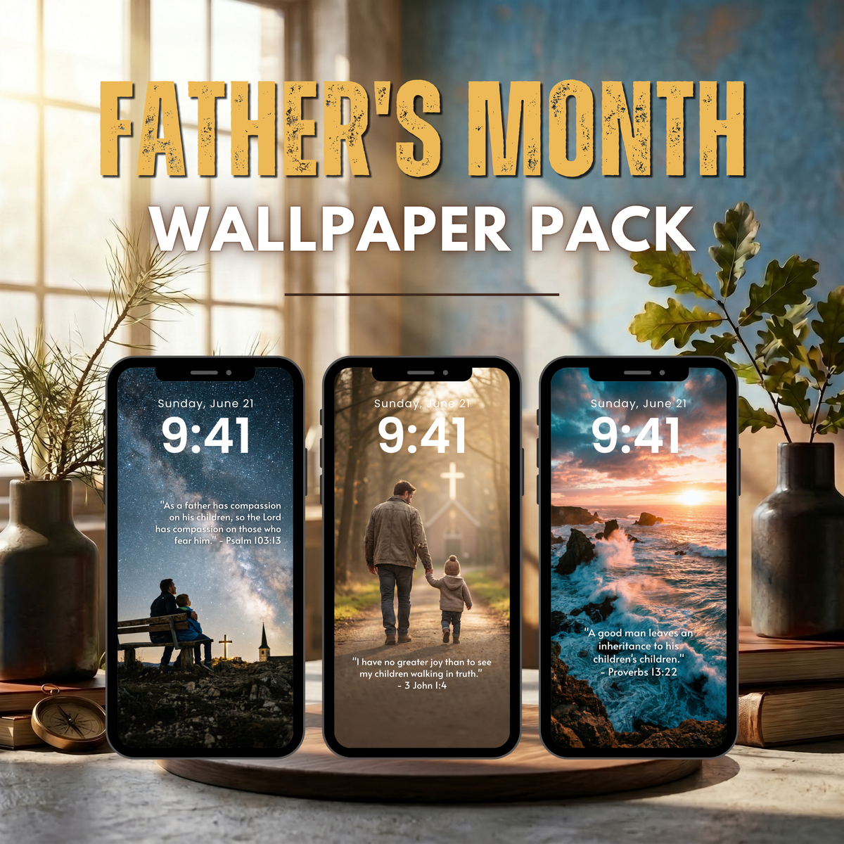 10 Blessings of Fatherhood | Father's Day Wallpaper Pack