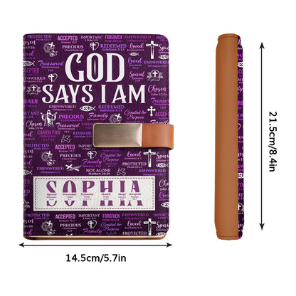 God Says I Am  | Personalized Leather Notebook & Pen Set