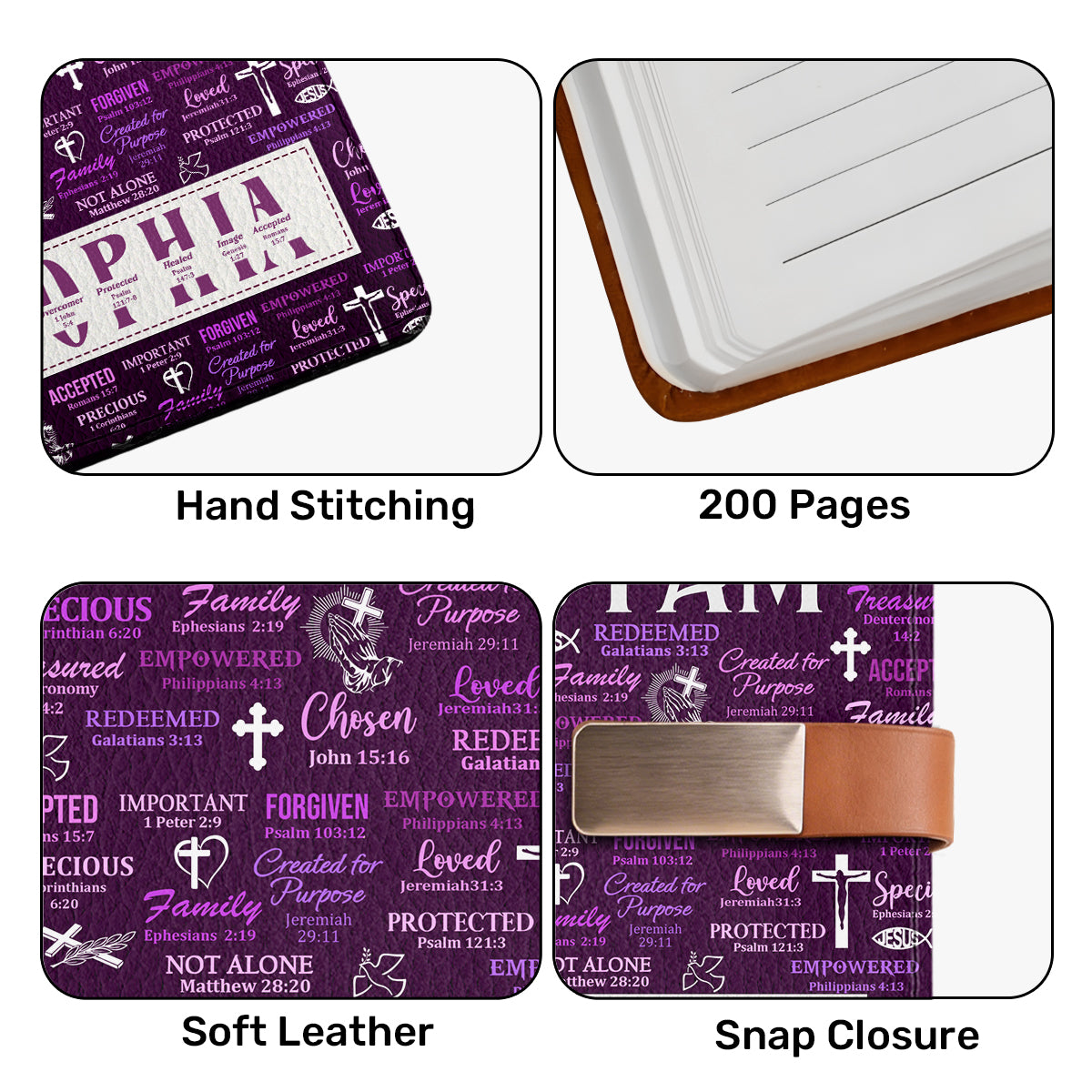 God Says I Am  | Personalized Leather Notebook & Pen Set