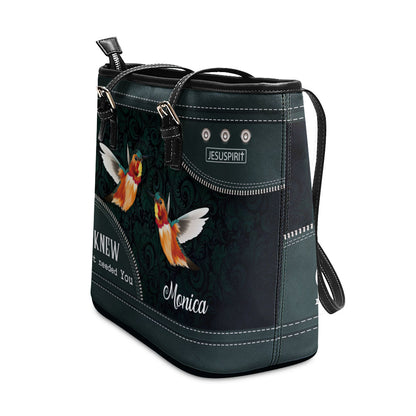 God Knew My Heart Needed You - Lovely Personalized Large Leather Tote Bag AHN238