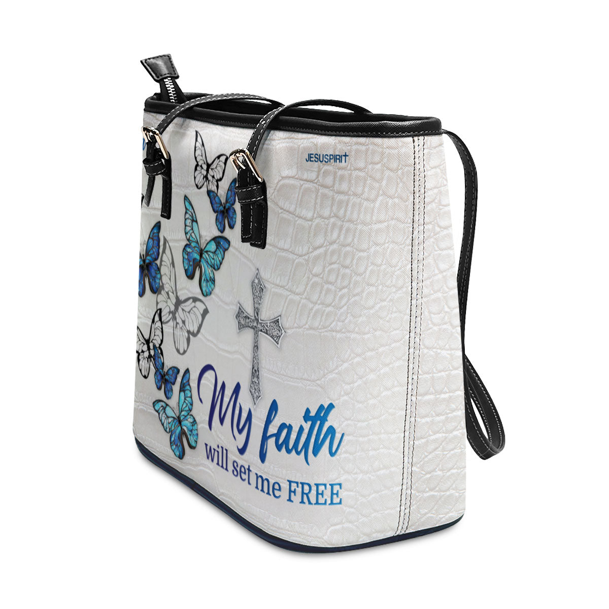 My Faith Will Set Me Free - Adorable Large Leather Tote Bag HHN421