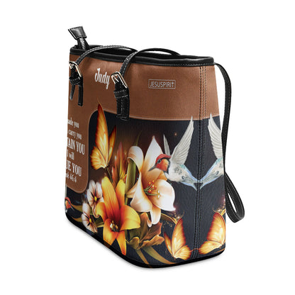 I Have Made You And I Will Carry You - Personalized Large Leather Tote Bag NUH294