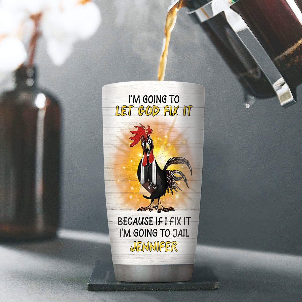 Jesuspirit | Christian Faith Gifts | Stainless Steel Tumbler | Let God Fix It SSTNAHN1005A
