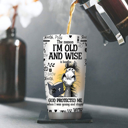 Jesuspirit | Christian Faith Gifts | Stainless Steel Tumbler | God protected me SSTNAHN1001A