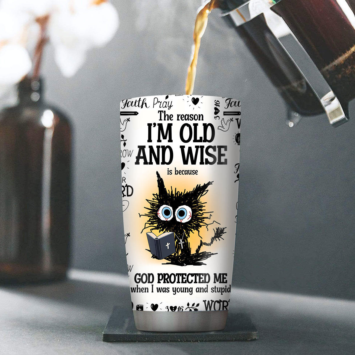 Jesuspirit | Christian Faith Gifts | Stainless Steel Tumbler | God protected me SSTNAHN1001B