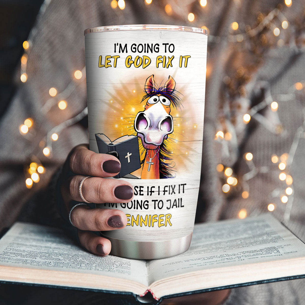 Jesuspirit | Christian Faith Gifts | Stainless Steel Tumbler | Let God Fix It SSTNAHN1005B