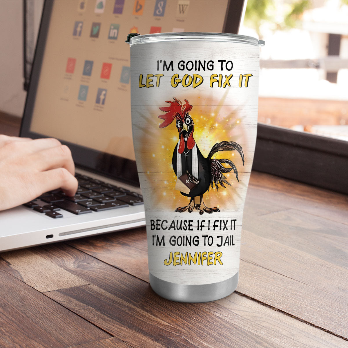 Jesuspirit | Christian Faith Gifts | Stainless Steel Tumbler | Let God Fix It SSTNAHN1005A