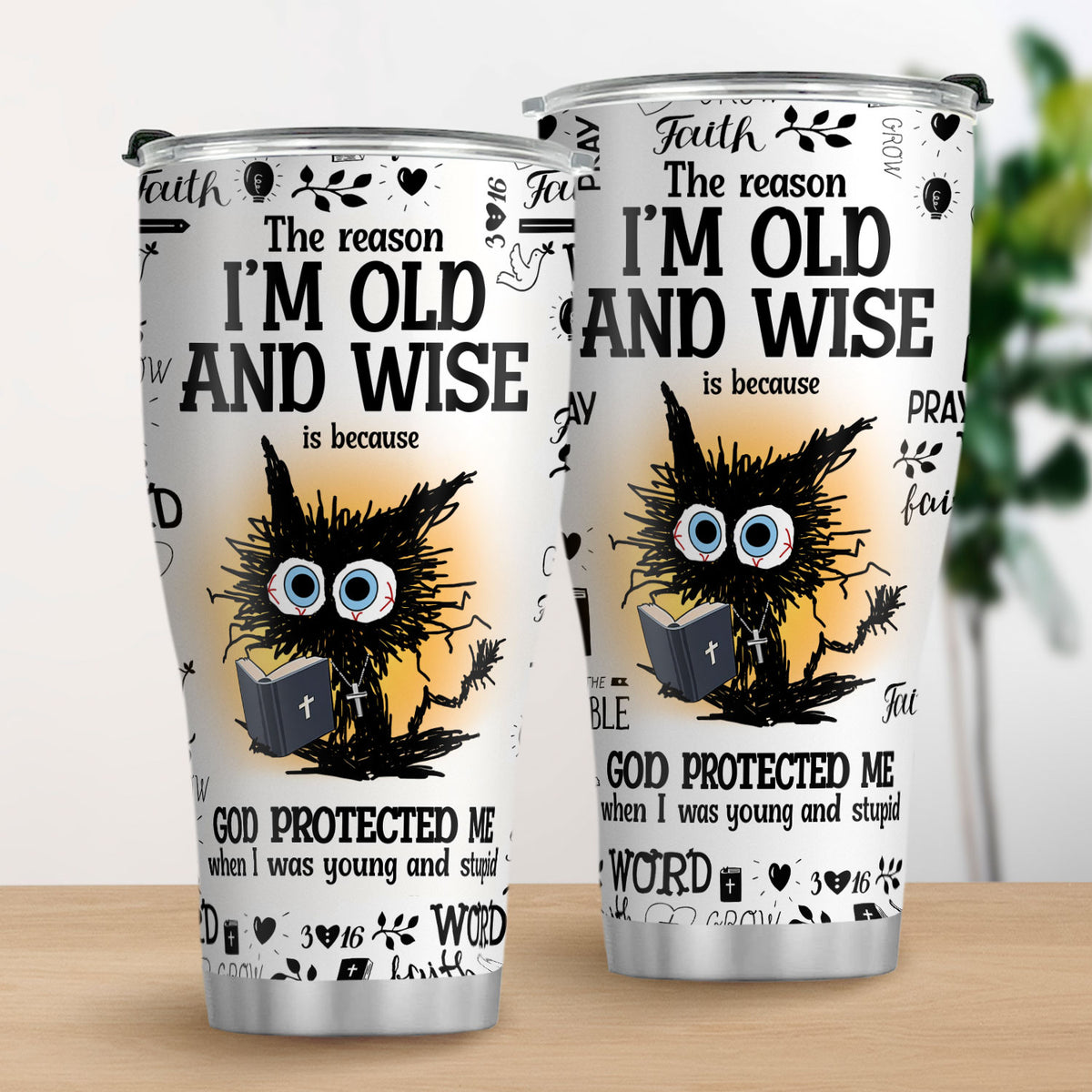 Jesuspirit | Christian Faith Gifts | Stainless Steel Tumbler | God protected me SSTNAHN1001B