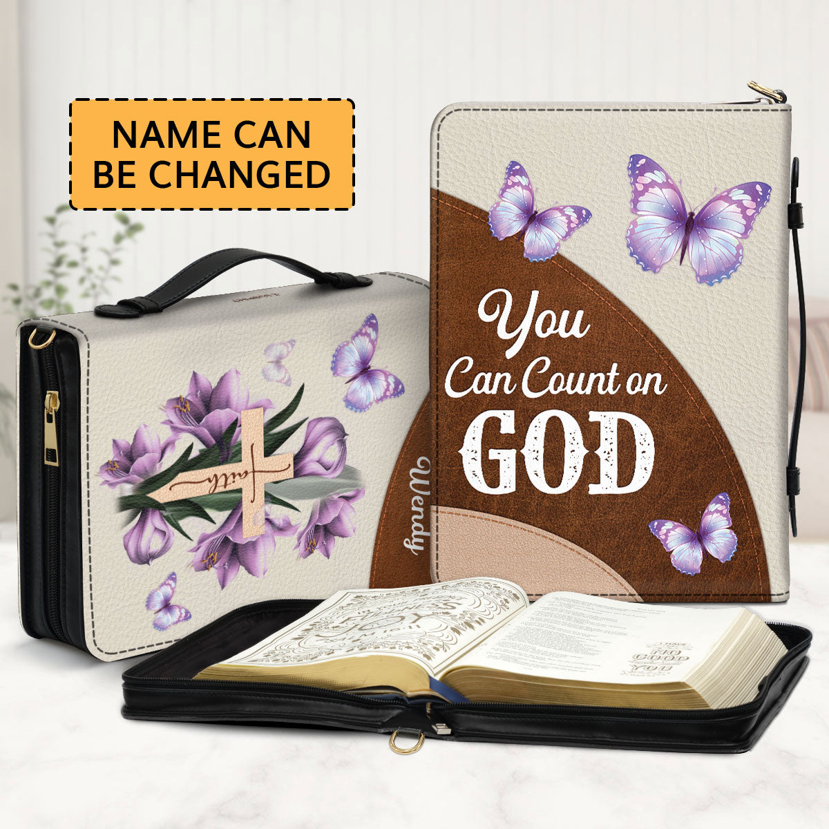 Jesuspirit Personalized Bible Cover | Gift For Women's Ministry | Zippered Bible Case With Name NUH332
