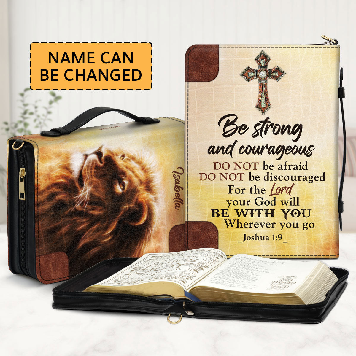 Be Strong And Courageous - Meaningful Personalized Bible Cover NUHN304