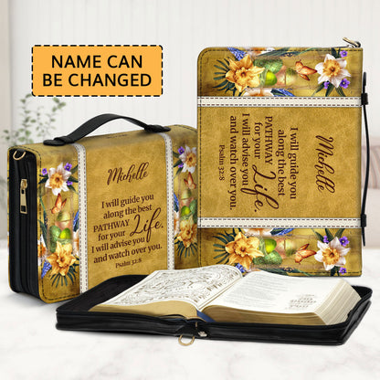 I Will Advise You And Watch Over You - Personalized Bible Cover NUHN383