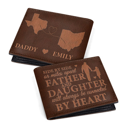 Side By Side Or Miles Apart | Personalized Folded Wallet For Men JSLFWM1033