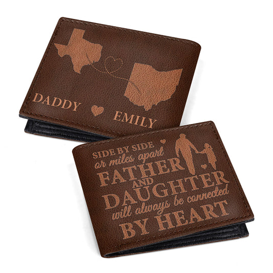 Side By Side Or Miles Apart | Personalized Folded Wallet For Men JSLFWM1033