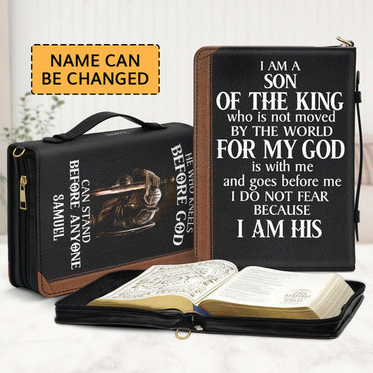 Jesuspirit | I Am A Son Of The King | Inspirational Religious Gifts For Christian Men | Personalized Bible Cover With Handle HIM317D