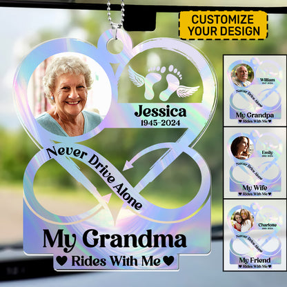 Never Drive Alone | Personalized 1-Side Car Acrylic Hanging Ornament JSUPCHOHLTN1552M